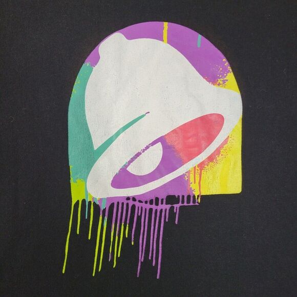 Taco Bell Shirt Mens XXL 2XL Black Logo Short Sleeve Henley Employee Crew Member - Picture 8 of 11